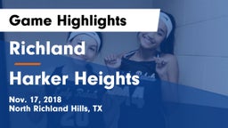 Richland  vs Harker Heights  Game Highlights - Nov. 17, 2018