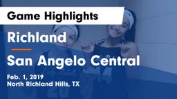 Richland  vs San Angelo Central  Game Highlights - Feb. 1, 2019