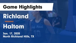 Richland  vs Haltom  Game Highlights - Jan. 17, 2020