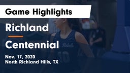 Richland  vs Centennial  Game Highlights - Nov. 17, 2020