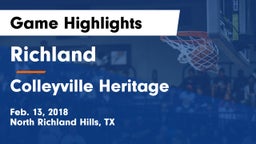 Richland  vs Colleyville Heritage  Game Highlights - Feb. 13, 2018