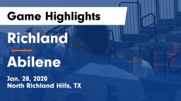 Richland  vs Abilene Game Highlights - Jan. 28, 2020