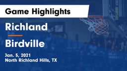 Richland  vs Birdville  Game Highlights - Jan. 5, 2021