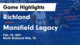 Richland  vs Mansfield Legacy Game Highlights - Feb. 24, 2021