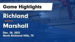 Richland  vs Marshall Game Highlights - Dec. 28, 2022