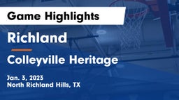 Richland  vs Colleyville Heritage  Game Highlights - Jan. 3, 2023