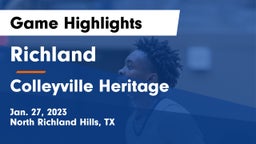 Richland  vs Colleyville Heritage  Game Highlights - Jan. 27, 2023