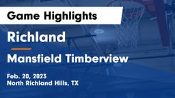 Richland  vs Mansfield Timberview  Game Highlights - Feb. 20, 2023