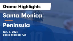 Santa Monica  vs  Peninsula  Game Highlights - Jan. 5, 2024