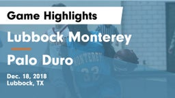 Lubbock Monterey  vs Palo Duro  Game Highlights - Dec. 18, 2018