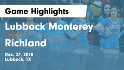 Lubbock Monterey  vs Richland  Game Highlights - Dec. 27, 2018