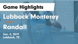 Lubbock Monterey  vs Randall  Game Highlights - Jan. 4, 2019