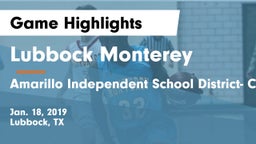 Lubbock Monterey  vs Amarillo Independent School District- Caprock  Game Highlights - Jan. 18, 2019