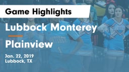 Lubbock Monterey  vs Plainview  Game Highlights - Jan. 22, 2019