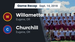 Recap: Willamette  vs. Churchill  2018