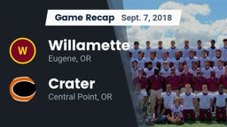 Recap: Willamette  vs. Crater  2018