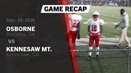 Recap: Osborne  vs. Kennesaw Mt.  2016