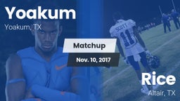 Matchup: Yoakum  vs. Rice  2017