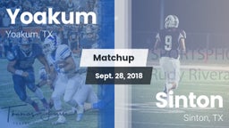 Matchup: Yoakum  vs. Sinton  2018