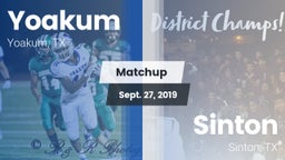 Matchup: Yoakum  vs. Sinton  2019