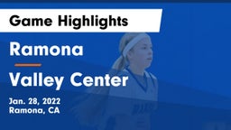 Ramona  vs Valley Center  Game Highlights - Jan. 28, 2022