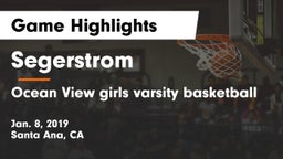 Segerstrom  vs Ocean View  girls varsity basketball Game Highlights - Jan. 8, 2019