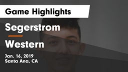 Segerstrom  vs Western  Game Highlights - Jan. 16, 2019