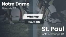 Matchup: Notre Dame High vs. St. Paul  2016