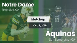 Matchup: Notre Dame High vs. Aquinas   2016