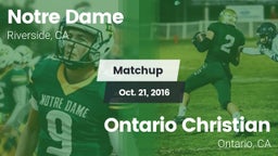 Matchup: Notre Dame High vs. Ontario Christian  2016