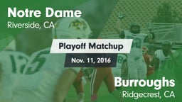 Matchup: Notre Dame High vs. Burroughs  2016
