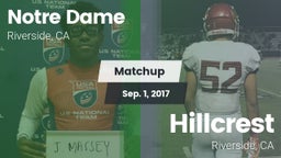 Matchup: Notre Dame High vs. Hillcrest  2017