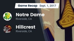 Recap: Notre Dame  vs. Hillcrest  2017