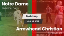 Matchup: Notre Dame High vs. Arrowhead Christian  2017