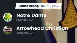 Recap: Notre Dame  vs. Arrowhead Christian  2017
