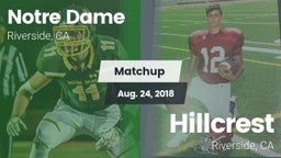 Matchup: Notre Dame High vs. Hillcrest  2018