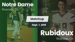 Matchup: Notre Dame High vs. Rubidoux  2018