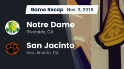 Recap: Notre Dame  vs. San Jacinto  2018