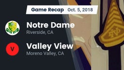 Recap: Notre Dame  vs. Valley View  2018