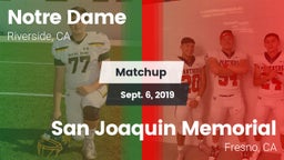 Matchup: Notre Dame High vs. San Joaquin Memorial  2019