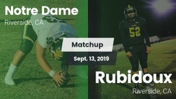Matchup: Notre Dame High vs. Rubidoux  2019