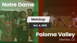 Matchup: Notre Dame High vs. Paloma Valley  2019