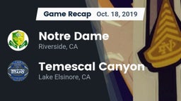 Recap: Notre Dame  vs. Temescal Canyon  2019