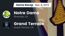 Recap: Notre Dame  vs. Grand Terrace  2019