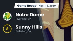 Recap: Notre Dame  vs. Sunny Hills  2019