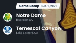 Recap: Notre Dame  vs. Temescal Canyon  2021