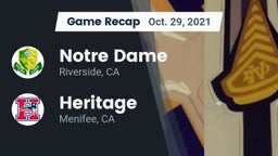 Recap: Notre Dame  vs. Heritage  2021