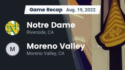 Recap: Notre Dame  vs. Moreno Valley  2022