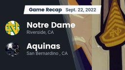 Recap: Notre Dame  vs. Aquinas   2022