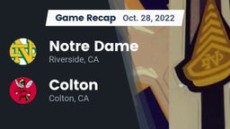 Recap: Notre Dame  vs. Colton  2022